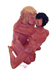 Rule 34 | 10s, 2boys, absurdres, anal, arm behind head, black hair, blonde hair, blue eyes, commission, crossover, doggystyle, erection, final fantasy, final fantasy xiii, final fantasy xv, french kiss, grabbing, highres, kiss, lightning returns: final fantasy xiii, looking at another, magnta, male focus, male penetrated, moaning, multiple boys, muscular, navel, nipples, noctis lucis caelum, nude, open mouth, penis, saliva, sex, sex from behind, simple background, snow villiers, spread legs, sweat, teeth, tongue, tongue out, uncensored, wince, yaoi