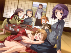 Rule 34 | 6+girls, drunk, multiple girls, new year, round table, table, tagme, ueda yumehito