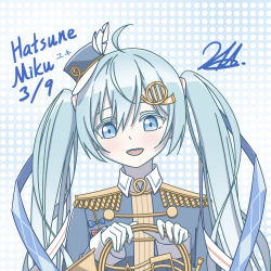Rule 34 | 1girl, absurdly long hair, aqua eyes, aqua hair, artist name, artist request, blue eyes, blue hair, blue hat, blue ribbon, collared shirt, dress, feathers, female focus, floating hair, gloves, gradient hair, hair between eyes, hair ornament, hair ribbon, hat, hatsune miku, highres, holding, holding instrument, horn ornament, horns, instrument, long hair, long sleeves, mini hat, multicolored hair, ribbon, shirt, silver hair, smile, solo, spectership 29, twintails, very long hair, vocaloid, white feathers, white gloves, x hair ornament, yuki miku, yuki miku (2020)
