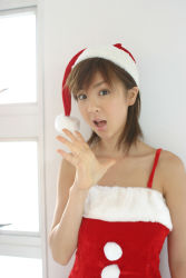 Rule 34 | asian, hat, highres, hoshino aki, marshmallow, photo (medium), santa costume, santa hat
