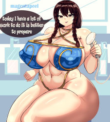 Rule 34 | 1girl, absurdres, ass, big hair, breasts, brown eyes, brown hair, capcom, chun-li, drawing, english text, female focus, highres, huge ass, huge breasts, magentapeel, mature female, muscular, muscular female, plump, solo, street fighter, thick thighs, thighs, wide hips