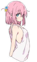 Rule 34 | 1girl, aged down, bocchi the rock!, breasts, gotoh hitori, hair ornament, highres, looking at viewer, mel (melty pot), multiple girls, one side up, pink hair, shirt, short hair, sideboob, sketch, small breasts, solo, star (symbol), star hair ornament, white background, white shirt