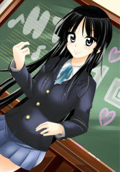 Rule 34 | 1girl, akiyama mio, black eyes, black hair, doriho, k-on!, long hair, school uniform, solo