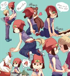 Rule 34 | 1boy, beanie, character request, chicken boy, dog, dog boy, dog tail, hat, heart, multiple boys, multiple views, parappa, parappa the rapper, red beanie, tail, tank top, yachimata 1205