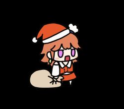 Rule 34 | 1girl, animated, animated gif, bag, blush stickers, chef hat, chinese commentary, commentary, earrings, english commentary, feather earrings, feathers, fur-trimmed headwear, fur trim, fuwafuwa 35, hat, holding, holding bag, holding sack, hololive, hololive english, jewelry, jitome, looping animation, meme, mixed-language commentary, orange hair, padoru (meme), purple eyes, red hat, red skirt, red vest, sack, santa hat, skirt, solo, takanashi kiara, transparent background, vest, virtual youtuber, white hat, wing collar