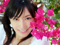 Rule 34 | 1girl, asian, flower, highres, looking at viewer, nagasawa nao, photo (medium), smile, tagme