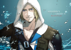 Rule 34 | 1boy, 3459ym, assassin&#039;s creed, assassin&#039;s creed (series), assassin&#039;s creed iv: black flag, blonde hair, blue eyes, edward kenway, hood, long hair, male focus, smile, solo, water