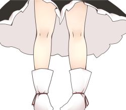 Rule 34 | 1girl, ankle ribbon, feet, foot focus, from behind, head out of frame, jagabutter, kneepits, leg ribbon, legs, lower body, pigeon-toed, ribbon, rumia, skirt, socks, solo, thighs, touhou, upskirt