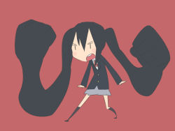 Rule 34 | 1girl, black hair, chibi, clenched hand, clenched hands, k-on!, nakano azusa, nakatan, nanana3317, prehensile hair, school uniform, solo, twintails, what