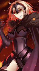 Rule 34 | 1girl, absurdres, ahoge, armor, bad id, bad pixiv id, black thighhighs, blonde hair, breasts, cape, dark persona, fate/grand order, fate (series), headgear, highres, jeanne d&#039;arc (fate), jeanne d&#039;arc alter (avenger) (fate), jeanne d&#039;arc alter (avenger) (first ascension) (fate), jeanne d&#039;arc alter (fate), large breasts, open mouth, paperfinger, ruler (fate/grand order), short hair, smile, solo, teeth, thighhighs, thighs, type-moon, yellow eyes