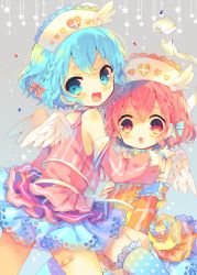 Rule 34 | 1boy, 1girl, :3, :d, :o, armband, bad id, bad pixiv id, bandages, bandaid, bandaid on leg, blue eyes, blue hair, blue socks, blush, bow, braid, brother and sister, clothing cutout, detached sleeves, dorothy west, fang, feathered wings, frilled kneehighs, frills, from behind, hair bow, hand on another&#039;s shoulder, hat, heart, heart cutout, kneehighs, layered skirt, reona west, long sleeves, looking at viewer, looking back, mole, mole under eye, nekoto rina, nurse cap, open mouth, pill, pink eyes, pink hair, polka dot, polka dot legwear, pretty series, pripara, short hair, siblings, side braid, skirt, smile, socks, star (symbol), trap, twins, white wings, wings