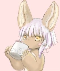 Rule 34 | 10s, artist request, brown eyes, rabbit, drinking, furry, lowres, made in abyss, nanachi (made in abyss), short hair