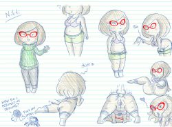 Rule 34 | 1girl, ?, all fours, anal, arm support, artist self-insert, ass, belly, blush, bottomless, bra, breasts, brown hair, character name, chibi, disembodied penis, english text, erection, foreskin, glasses, heart, hetero, lined paper, marvel, meme, navel, nikki (swapnote), nintendo, open mouth, penis, penis poke, phimosis, poking, profanity, pussy, pussy juice, red-framed eyewear, ribbed sweater, short hair, shorts, sitting, smile, socks, spider-man, spread legs, striped, striped background, swapnote, sweat, sweater, testicles, thick thighs, thighs, tommey pinkiemonkey, tongue, tongue out, top-down bottom-up, underwear, undressing, waving