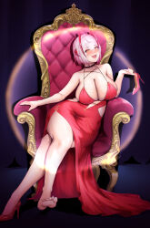 Rule 34 | 1girl, absurdres, arknights, barefoot, blush, breasts, crossed legs, dress, feet, highres, large breasts, looking at viewer, medium hair, open mouth, shoes, sitting, soles, toes, unworn shoes, w (arknights), white hair, yellow eyes, zhait007