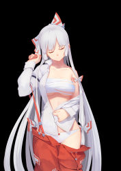 Rule 34 | 1girl, absurdres, arm belt, bare shoulders, black background, bow, breasts, closed eyes, closed mouth, clothes pull, collarbone, collared shirt, cowboy shot, dress shirt, fps, frown, fujiwara no mokou, hair bow, hair ribbon, head tilt, heart, heart print, highres, large breasts, long hair, long sleeves, multi-tied hair, off shoulder, ofuda, open clothes, open shirt, panties, pants, pants pull, partially unbuttoned, print panties, pulling, red pants, ribbon, sarashi, shirt, silver hair, simple background, sleeves rolled up, solo, suspenders, touhou, underboob, underwear, undressing, untying, very long hair, white panties, white shirt