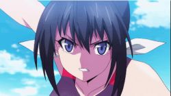 Rule 34 | 10s, 2girls, animated, animated gif, ass, black hair, competition swimsuit, english text, hip attack, kaminashi nozomi, keijo!!!!!!!!, lowres, multiple girls, one-piece swimsuit, pink hair, subtitled, swimsuit, tsukishita usagi, water