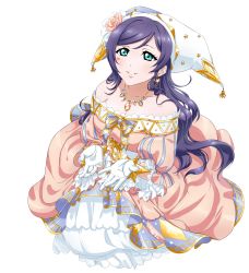 Rule 34 | 10s, 1girl, artemi, d-artemisatto, dress, earrings, gloves, green eyes, hat, highres, jewelry, love live!, love live! school idol festival, love live! school idol project, necklace, pink dress, purple hair, solo, tojo nozomi, transparent background, white gloves