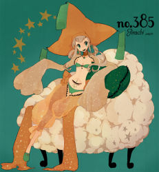 Rule 34 | 1girl, bad id, bad pixiv id, bikini, bow, breasts, chair, character name, choker, cleavage, costume, couch, creatures (company), cushion, earrings, game freak, gen 3 pokemon, green bikini, green footwear, hat, jewelry, jirachi, l hakase, legendary pokemon, long hair, mythical pokemon, nintendo, personification, pokedex number, pokemon, shoes, sitting, sleeves past wrists, small breasts, solo, star (symbol), swimsuit, third eye, white hair