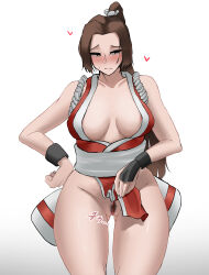 Rule 34 | 1girl, absurdres, breasts, fatal fury, highres, large breasts, ponytail, pubic hair, shiranui mai, solo