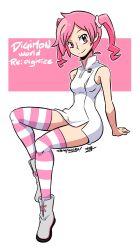 Rule 34 | digimon, digimon world re:digitize, hair ornament, hairpin, pink eyes, pink hair, rindou akiho, short hair, twintails