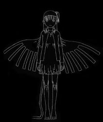 Rule 34 | 1girl, concept art, d-reaper, d-reaper adr-01, digimon, digimon tamers, disguise, female focus, full body, looking at viewer, official art, solo, wings
