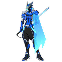 Rule 34 | 1boy, absurdres, armor, blue armor, blue cape, cape, energy cape, energy sword, full body, gauntlets, highres, holding, holding sword, holding weapon, king, knight, male focus, ohgercalibur, ohsama sentai king-ohger, shoulder armor, super sentai, sword, tokusatsu, tombo ohger, tongzhen ganfan, weapon, yanma gast