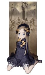 Rule 34 | 1girl, abigail williams (fate), absurdres, bad id, bad pixiv id, black bow, black footwear, black headwear, blonde hair, blue eyes, bow, commentary request, dancing, death, dress, fate/grand order, fate (series), hair bow, hanged, hat, highres, kairopoda, long hair, long sleeves, noose, orange bow, parted bangs, polka dot, polka dot bow, shoes, sitting, skeleton, sleeves past fingers, sleeves past wrists, solo focus, very long hair