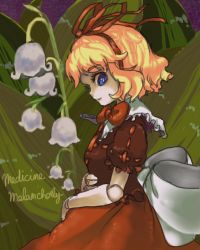 Rule 34 | 1girl, character name, doll joints, female focus, flower, from side, joints, lily of the valley, lowres, medicine melancholy, solo, touhou