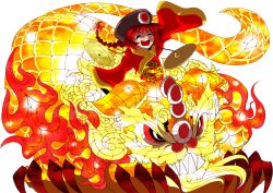 Rule 34 | 1girl, blush stickers, braid, chinese clothes, claws, dragon, closed eyes, hat, highres, open mouth, original, red hair, scales, sharp teeth, solo, teeth, warugaki (sk-ii), wide sleeves