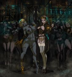 Rule 34 | absurdres, artist request, bottomless, breasts, highres, multiple girls, scar, tagme, thighs, zombie, zombie girl