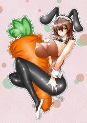 Rule 34 | animal ears, breasts, carrot, cleavage, glasses, pantyhose, playboy bunny, shisoworld, smile