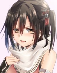 Rule 34 | 10s, 1girl, bare shoulders, brown eyes, brown hair, elbow gloves, gloves, hair ornament, kantai collection, keita (tundereyuina), open mouth, scarf, school uniform, sendai (kancolle), sendai kai ni (kancolle), serafuku, short hair, solo, twintails, two side up