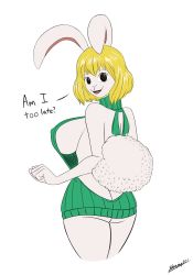 Rule 34 | 1girl, absurdres, ass, blonde hair, breasts, brown eyes, carrot (one piece), furry, highres, looking at viewer, looking back, one piece, sideboob, sweater