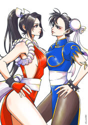 Rule 34 | 2girls, absurdres, breasts, capcom, capcom vs snk, chun-li, crossover, fatal fury, highres, large breasts, multiple girls, shiranui mai, street fighter