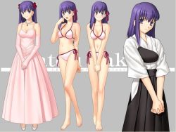 Rule 34 | 00s, 1girl, :o, alternate costume, alternate hairstyle, archery, arm behind back, bare shoulders, barefoot, bikini, blush, bow, breasts, breasts squeezed together, character name, cleavage, clenched hands, dress, earrings, elbow gloves, fate/hollow ataraxia, fate/stay night, fate (series), feet, formal, frown, full body, game cg, gem, gloves, gown, grey background, hair bow, hair ribbon, hakama, hakama skirt, half updo, japanese clothes, jewelry, legs, light smile, long hair, long legs, matou sakura, muneate, navel, necklace, official alternate costume, open mouth, own hands clasped, own hands together, pearl (gemstone), pearl necklace, pendant, pink dress, pink gloves, pleated dress, purple eyes, purple hair, ribbon, shoes, side-tie bikini bottom, simple background, skirt, smile, standing, sweatdrop, swimsuit, takeuchi takashi, thigh gap, two side up, wallpaper, white bikini, wide sleeves