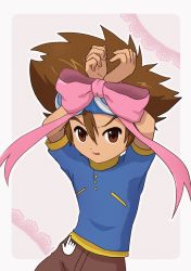Rule 34 | animated, animated gif, artist request, bdsm, bondage, bound, brown eyes, brown hair, child, clothes lift, digimon, digimon adventure, disembodied hand, embarrassed, gift wrapping, male focus, midriff peek, open mouth, shirt lift, simple background, ugoira, yagami taichi