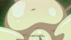 Rule 34 | 1girl, animated, anime screenshot, english text, huge belly, inflation, in&#039;youchuu etsu, nude, pale skin, pussy, screencap, shihouin yuu, sound, stomach bulge, subtitled, tagme, video