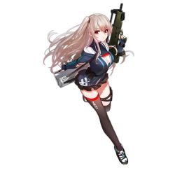 Rule 34 | 1girl, assault rifle, breasts, bullpup, carbine, cleavage, collar, full body, girls&#039; frontline, gun, hair between eyes, hezi sm-1, holding, holding gun, holding weapon, jacket, kincora, large breasts, long hair, long sleeves, looking at viewer, miniskirt, official art, one side up, personal defense weapon, red eyes, rifle, shoes, side ponytail, sidelocks, silver hair, skirt, sleeved gloves, sm-1 (girls&#039; frontline), solo, thigh strap, thighhighs, transparent background, trigger discipline, turtleneck, very long hair, weapon, weapon case
