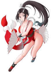 Rule 34 | 1girl, absurdres, breasts, fatal fury, highres, large breasts, long hair, shiranui mai, solo, white background