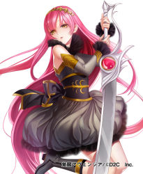Rule 34 | 1girl, detached sleeves, kakusei avenger, long hair, ojyou, pink hair, solo, sword, weapon, yellow eyes