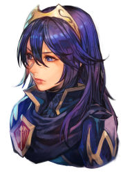 Rule 34 | 1girl, armor, blue eyes, blue hair, cape, fire emblem, fire emblem awakening, hair between eyes, hungry clicker, long hair, looking at viewer, lucina (fire emblem), nintendo, simple background, solo, tiara, white background