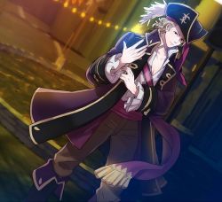 Rule 34 | 1boy, alternate costume, blonde hair, boots, feathers, fire emblem, fire emblem fates, gloves, hat, kozaki yuusuke, male focus, nintendo, official art, pirate costume, pirate hat, red eyes, solo, xander (fire emblem), xander (pirate) (fire emblem)
