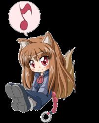 Rule 34 | 00s, animal ears, animated, animated gif, brown hair, chibi, d.a, fang, holo, long hair, lowres, red eyes, solo, spice and wolf, tail, transparent background, wolf ears, wolf tail