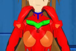 Rule 34 | 1girl, 3d, animated, animated gif, arched back, blue eyes, blush, breasts, brown hair, dancing, mikumikudance (medium), moaning, neon genesis evangelion, orgasm, plugsuit, sexually suggestive, small breasts, smile, souryuu asuka langley