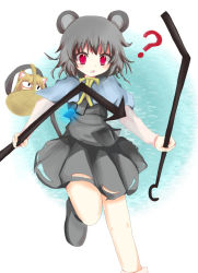 Rule 34 | 00s, ?, animal ears, basket, blonde hair, cat ears, cat tail, chibi, crossover, grey hair, jewelry, mikan ame, mouse (animal), mouse ears, mouse tail, nazrin, neco-arc, pendant, pointy ears, red eyes, short hair, tail, touhou, tsukihime