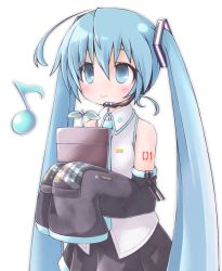 Rule 34 | 1girl, akino coto, aqua eyes, aqua hair, blush, detached sleeves, hatsune miku, headset, long hair, musical note, necktie, plant, potted plant, skirt, sleeves past wrists, smile, solo, standing, transparent background, twintails, vocaloid