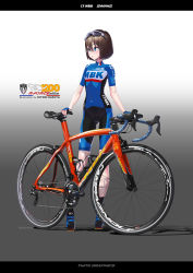 Rule 34 | 1girl, bicycle, bike shorts, glasses, highres, hitomi kazuya, road bicycle, solo