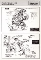 Rule 34 | anatomy, biology, bone, brain, chart, claws, concept art, cross-section, daiei film, diagram, emaciated, gamera, gamera: guardian of the universe, gamera (series), giant, giant monster, gyaos, heart, highres, higuchi shinji, japanese text, kadokawa, kaijuu, lungs, monochrome, monster, muscular, no humans, official art, organs, ribs, science, science fiction, shell, skeleton, steam, super gyaos, tail, teeth, translation request, turtle, turtle shell, tusks, white background, wings, x-ray