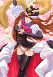 Rule 34 | 10s, 1girl, animal hat, bare shoulders, black thighhighs, boots, brown hair, citemer, elbow gloves, gloves, hat, highres, liuruoyu8888, long hair, mawaru penguindrum, pink eyes, princess of the crystal, solo, takakura himari, thigh boots, thighhighs