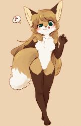 Rule 34 | 1girl, :3, :q, animal ears, animal nose, beige background, blonde hair, blush, body fur, borrowed character, breasts, brown background, brown fur, collarbone, commentary request, digitigrade, facing viewer, fictional persona, fox, fox ears, fox girl, fox tail, full body, furry, furry female, green eyes, highres, holding tail, korean commentary, licking lips, long hair, looking at viewer, medium breasts, musical note, no nipples, nude, open mouth, original, ressue (gomgom), simple background, smile, solo, spoken musical note, tail, tongue, tongue out, white fur, yellow background, yellow fur